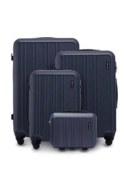 WINGS BRAND Set de 4 valize WINGS HARRIER S M L + trusă de toaletă albastră