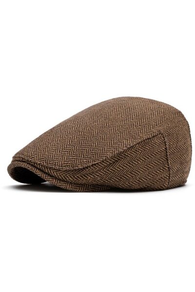 STARSTAR Men's flat top sun hat gray/white L 56-58cm cotton breathable.