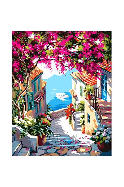 NEVERMORE Set pictura pe numere - panza pe rama lemn 40x50 cm, primavara, NEV...