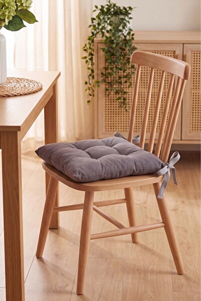 Rivaİstanbul Anthracite Fiber Filled Chair Cushion 40X40 cm