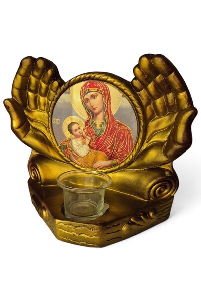 OEM Candelă ceramică Maica Domnului CDL0205-MDG aurie