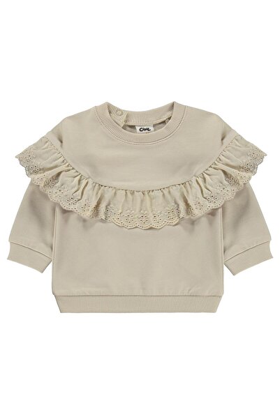 Civil Baby Ruffled Basic 6-18 Months Sweatshirt - Beige