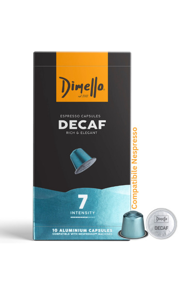 DİMELLO Cafea, DIMELLO, Capsule Decofeinizate, Prăjire închisă, 10 bucăți