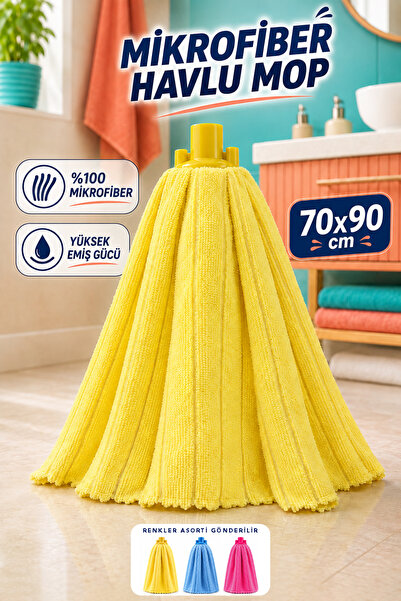 Meleni Home Mikrofiber Havlu Mop Başlığı - Yüksek Emici Leke Bırakmayan Yedek...