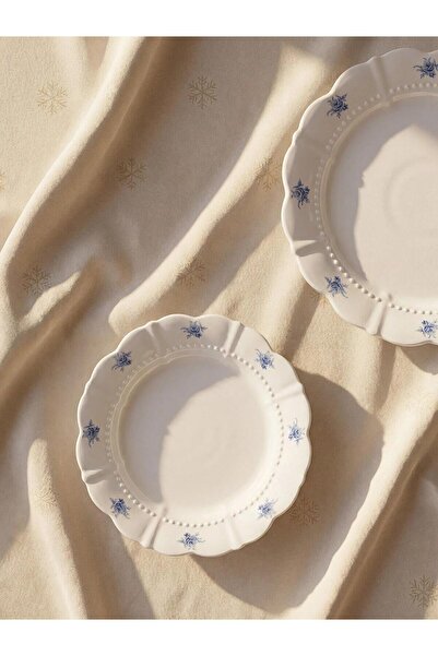 LC Waikiki Mixed Floral Patterned Porcelain Cake Plate (W6)