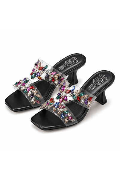 Generic Brand Comfortable Women's Home Shoes with Shiny Iridescent Crystal St...