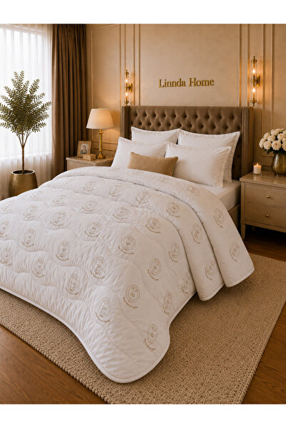 Linnda Home King Size 100% Merino Lamb Wool Quilt |   Natural Wool Filled, Br...