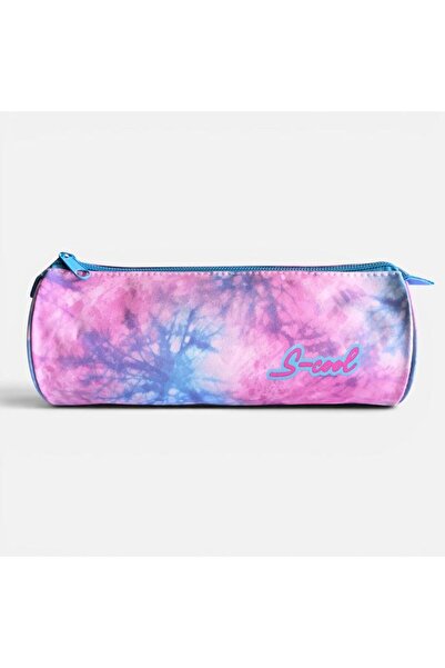 BAMI NETWORK Penar cilindric roz Tie Dye poliester 21x8x8cm pentru scoala
