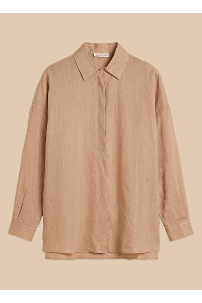 BROOKS BROTHERS Açık Kahverengi Kadın Oversize Gömlek BBSS26FSH009