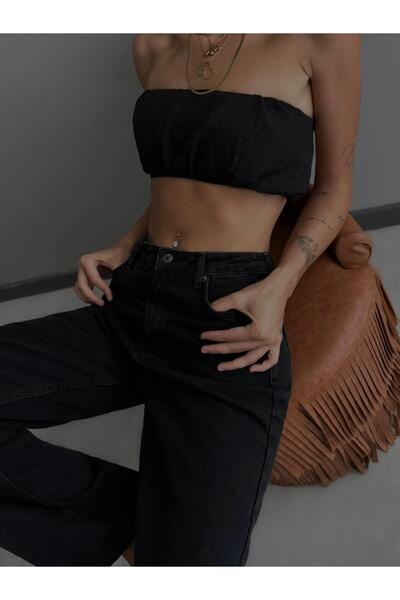 Moda Days Women's Black Black High Waist Wide Leg Jeans Loose Leg Five-Pocket...