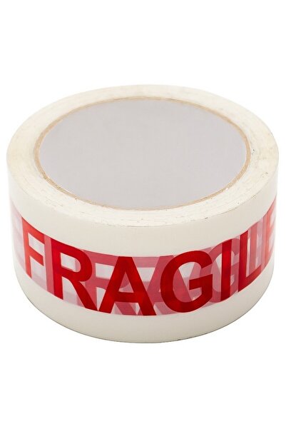 INATECH Set 6 Buc Banda Adeziva FRAGIL 48 mm x 60 m, Rosu/Alb, Silentioasa