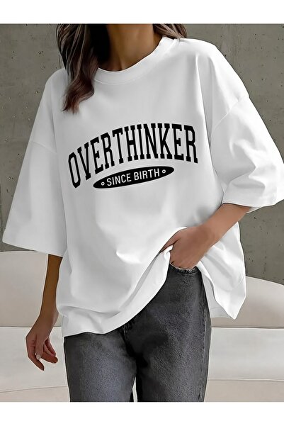 Generic Brand Overthinker Since Birth Typography,crew neck,women's t-shirt,10...