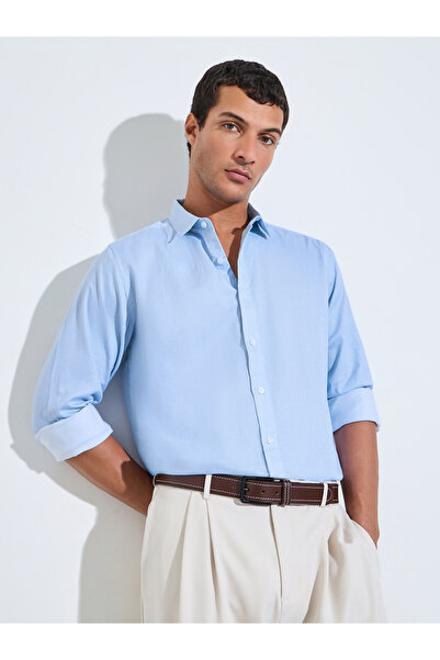 Styli Blue Checked Long Sleeves Regular Fit Shirt