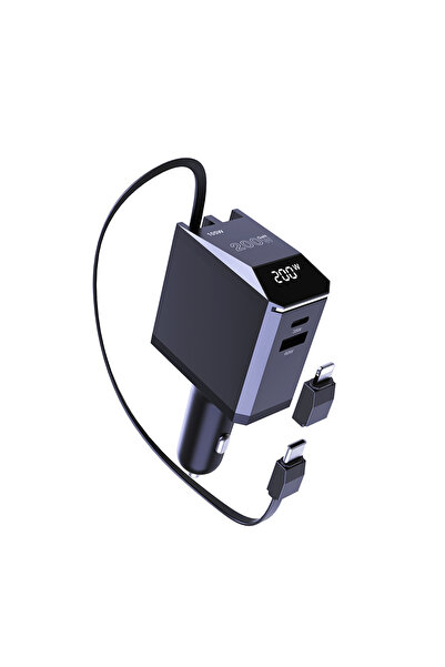 Choice 200W Car Charger Ubigbuy 200W 4 in 1 Retractable Car Charger Digital D...