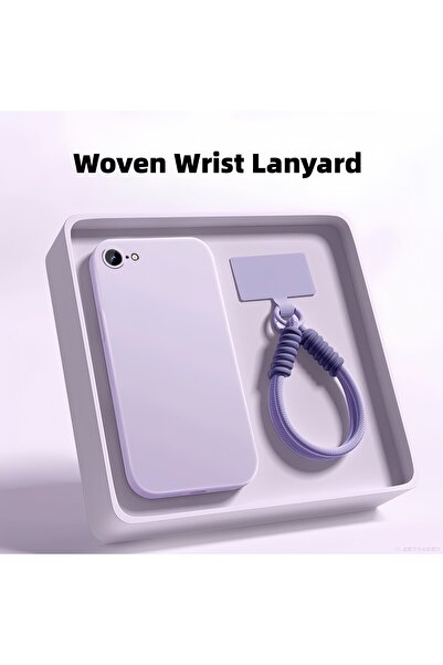 Choice1 iPhone17e Case & Strap Light Plurple Fashion Solid Colour Woven Wrist...