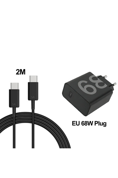 Choice7 EU Plug 2M Cable Original PD 68W Fast Charger For Google Moto USB C P...