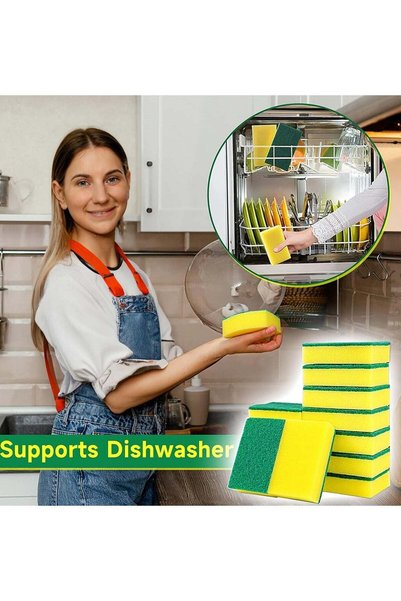 Vanitas İstanbul 12 pcs Dishwasher Sponge Heavy Duty Cellulose Scrub Sponges Kitchen, Powerful Scrubbing and Cleanin