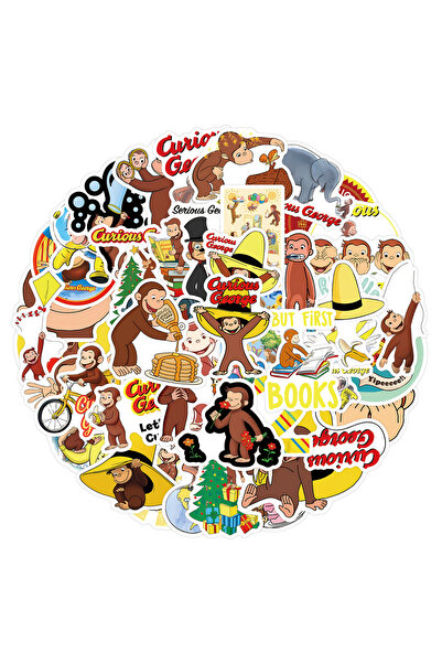 Choice 50PCS 50PCS Curious George Stickers Graffiti Stickers DIY Diary Phone ...