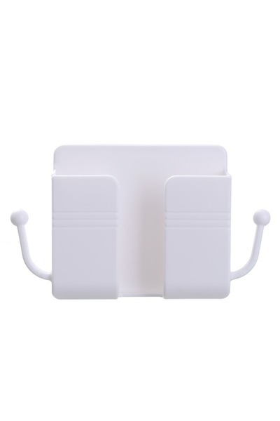 Choice4 white 1PC Wall Mounted Storage Box, Phone Holder, Adhesive Bedside Sh...