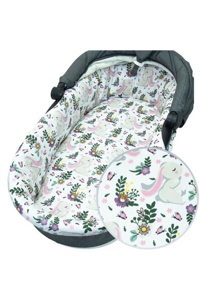 Kersten Set insertie textila pentru landou/cosulet copii Kerstin Bunny Pink, ...