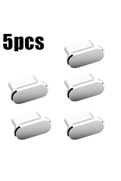 Choice1 5pcs Silver 2/5Pcs Type-C Dust Plugs USB Charging Port Protector for ...