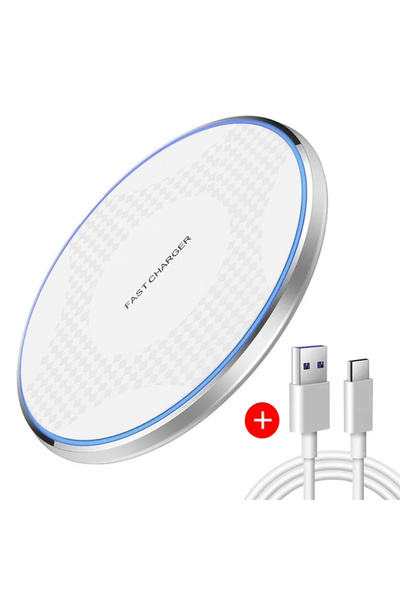 Choice1 White with cable 30W Wireless Charger Pad Fast Wireless Charging Stat...