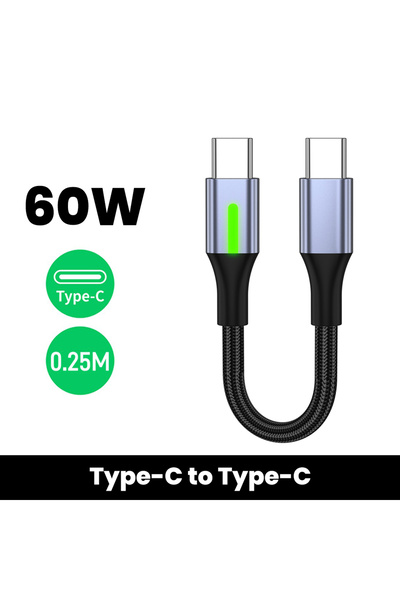 choice2 C-C 60W 0.25M 66w Type-C Cable USB to Type-C Fast Charging Short Wire...