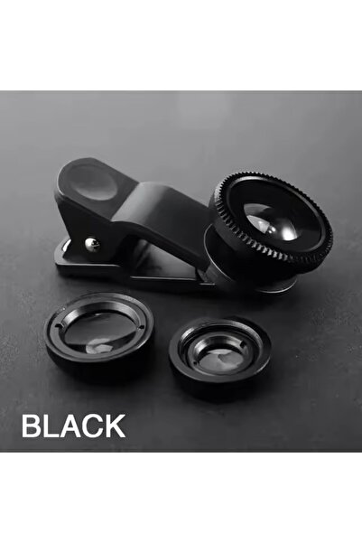 choice2 Black Wide Angle Mobile Phone Camera Lens Fish Eye Macro Lens for Iph...