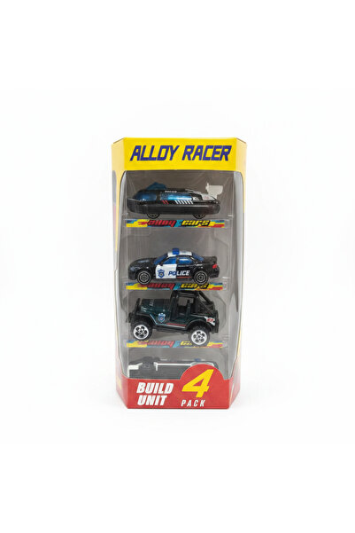 alloy Racer Die Cast Metal Police Vehicle Toy Set, 4-Piece