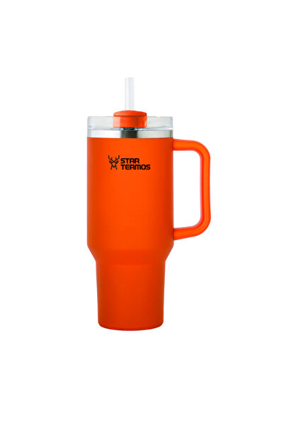 Star Termos Aqua Paslanmaz Çelik Pipetli Termos 900 ml Soğuk Sıcak Tutan Sızd...