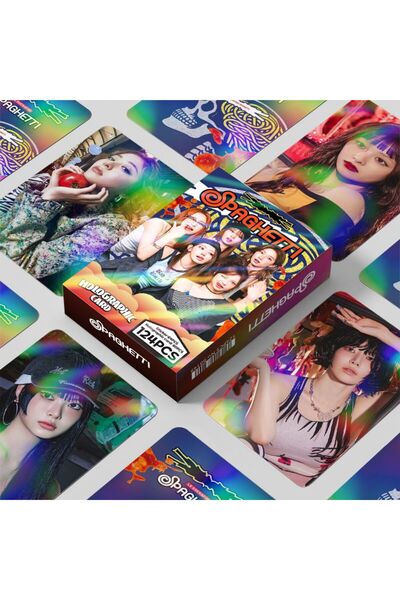 Kpop Dünyasi LE SSERAFIM '' Spaghetti '' Çift Yön Baskılı Hologramlı / Lomo C...