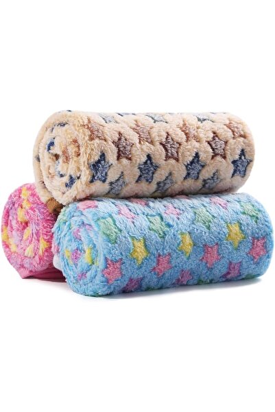 KASTWAVE Fluffy Dog Blankets, 3-Pack Washable Soft Fleece Blankets for Small,...