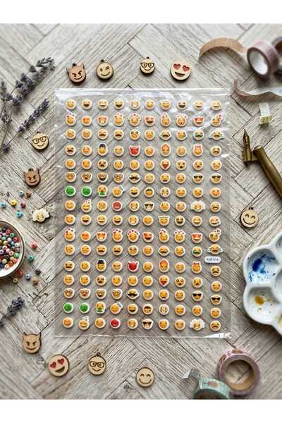 Genel Markalar 160 Adet Kabartmalı Emoji Sticker 1 Sayfa