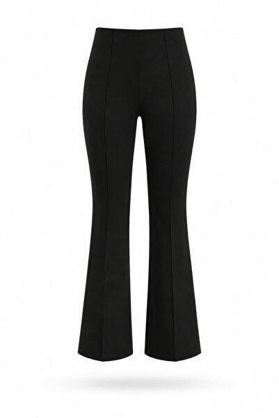 5in1Canpolat Crne pantalone sa prednjim delom od trave 17185