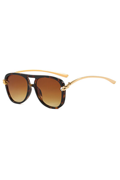 Choice3 leopard double tea Vintage Knot Leg Oversize Square Cat Eye Sunglasse...