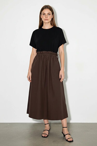Generic Brand Women's Large Pocket Detailed Waist Adjustable Parachute Skirt ...