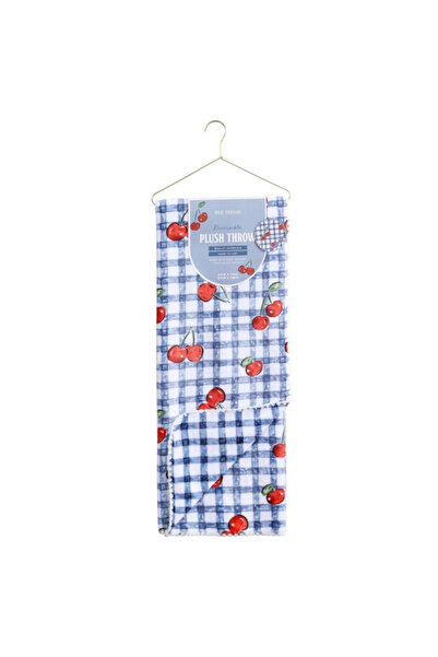 Generic Brand شال اطفال 127*178 - أزرق - كرز (Blue Cherry)