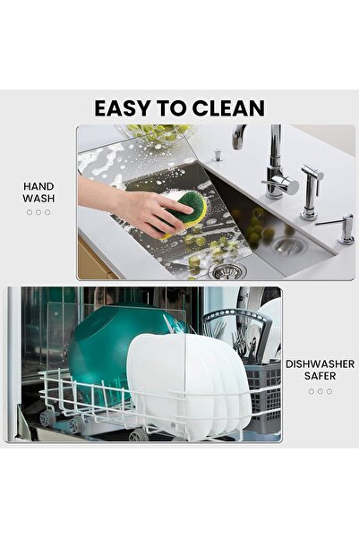 MODERN Tempered Glass Cutting Board, 16"x 12" Clear Glass Cutting Board for Kitchen Countertop, Glass Board with Non Anti-Slip Feet, Scratch Resistant, Heat and Shatter Resistant, Easy to Clean