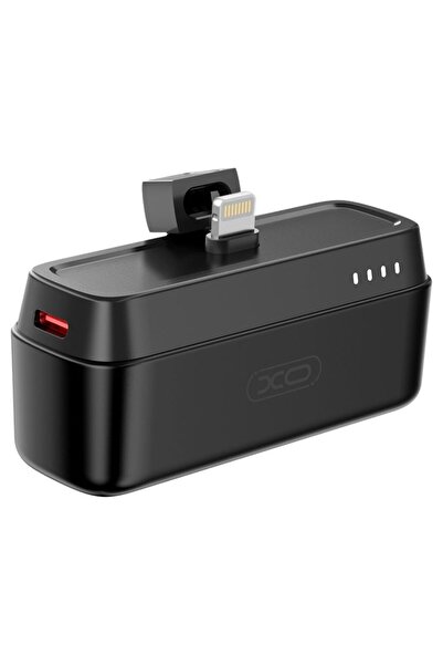 Xo PR244 Μίνι Power Bank 5000mAh Θύρα Lightning 20W Εξωτερική Μπαταρία - Μαύρο