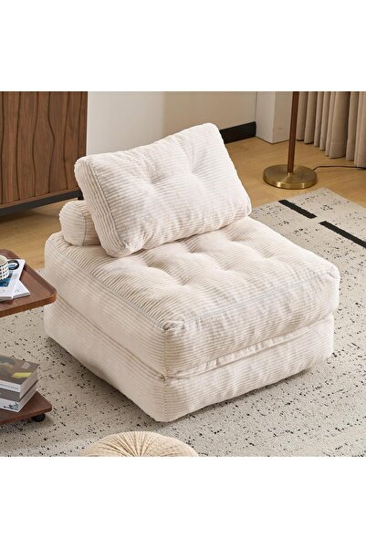 Diason Foldable Lazy Sofa Chair with Backrest, Multi-Functional Corduroy Floo...