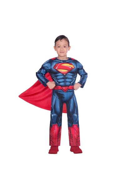 OEM Costum clasic de carnaval Superman pentru băieți, cu pelerină, 8-10 ani, ...