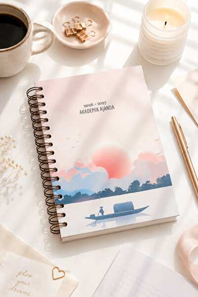 Fobinote 2026-2027 A5 Spiral-Bound Academic Weekly Planner 17 Months - Sandal