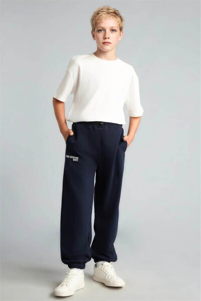 DeFacto Balloon Fit Printed Navy Blue Boys' Sweatpants H5740A8/Nv256