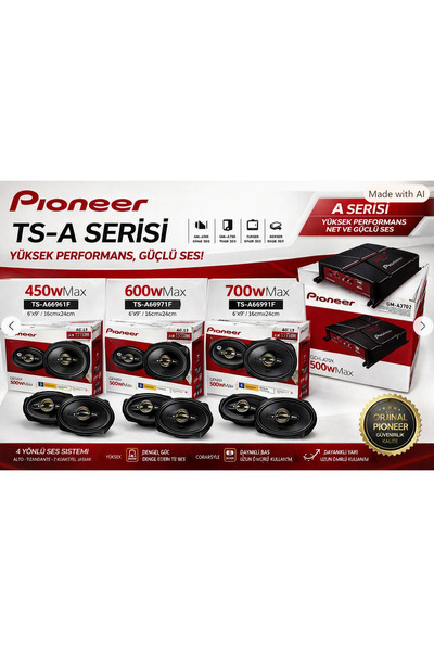 ÇERAY 6x9 Oto Hoparlör TS-A6961F / TS-A6971F / TS-A6991F 450W 600W 700W Araç Kapı Hoparlörü hoparlör setini alana GM-A3702 HEDİYE