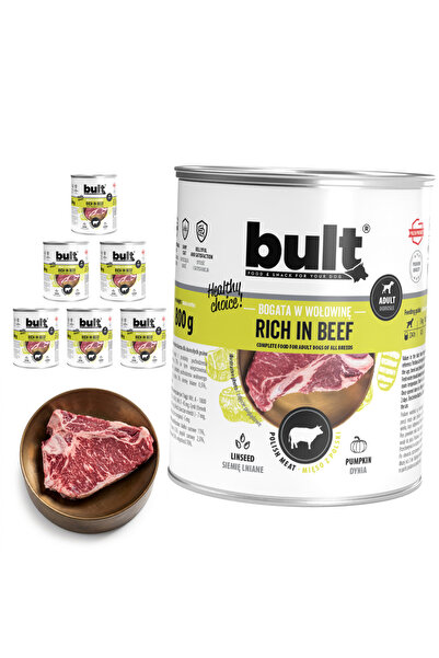 Bult Hrană umedă completă pentru câini, bogată în vită, conservă 6x800g