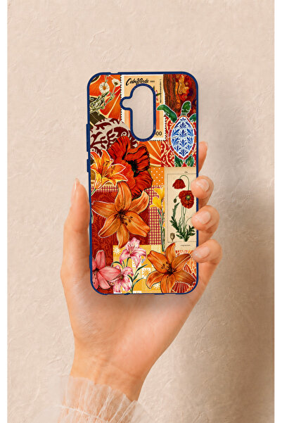Vip Case Huawei Mate 20 Lite Uyumlu Turuncu Zambak Desenli Silikon Kılıf