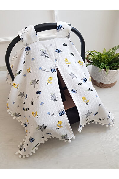 artıbebe Stroller Cover Muslin with Zipper Patterned 100% Cotton