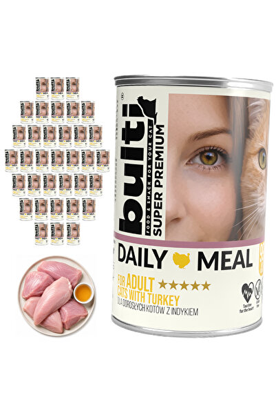 Bulti Hrană umedă zilnică pentru pisici adulte cu curcan, conservă 36x400g