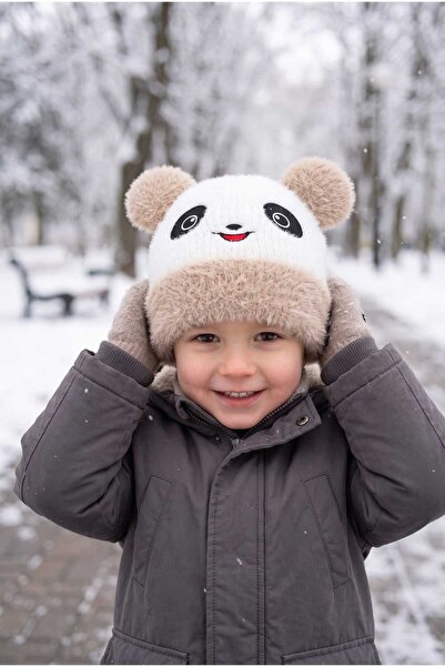 Aware Time 1-4 Years Old Boy's Fleece Lined Beanie with Figure