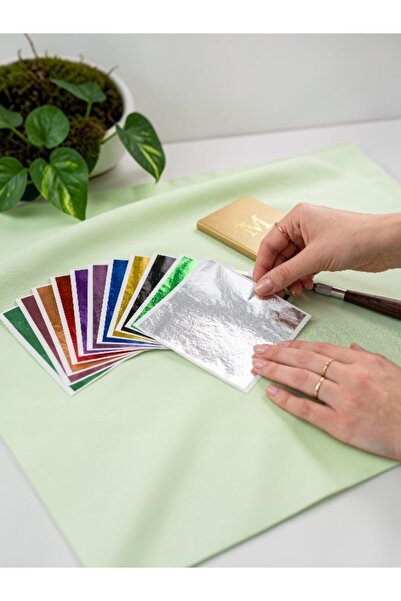deryora Silver Leaf Foil 10 Pieces 9X9 cm Epoxy Resin